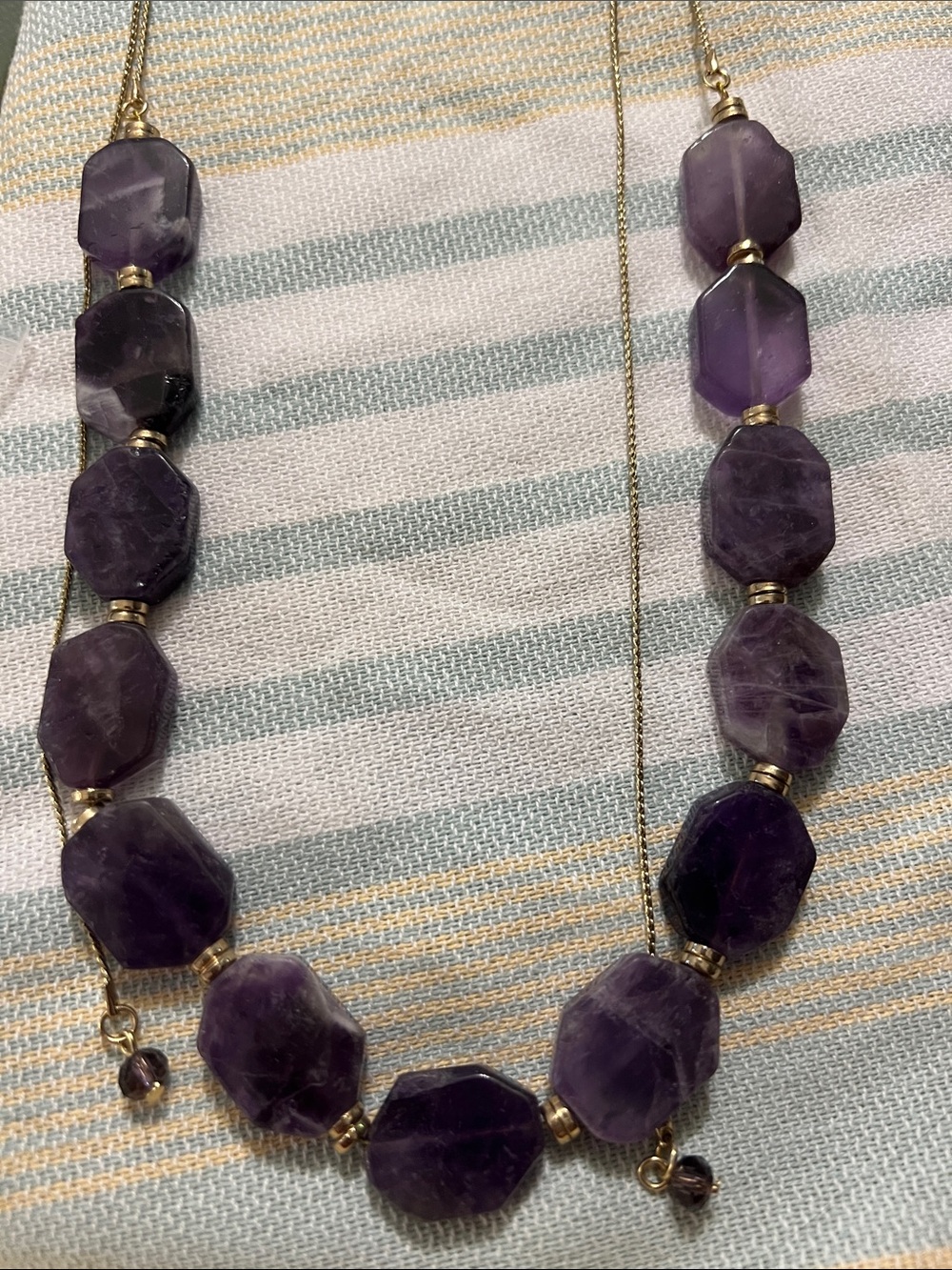 3/$18 Bead Necklace - Purple Gemstone Women’s Jewelry Lot 6035